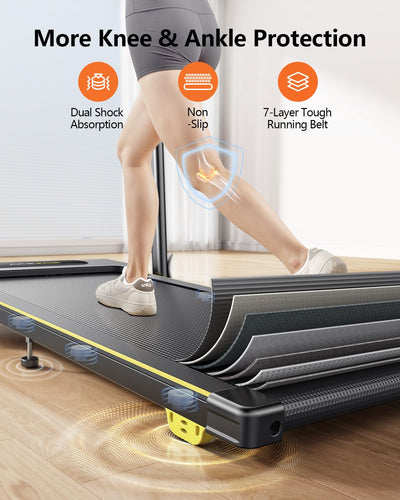 3 in 1 Under Desk Treadmill with Incline, Walking Pad with Removable Desk Workstation, Adjustable Height for Different Need, 300lbs Capacity, Foldable Compact for Home Small Office