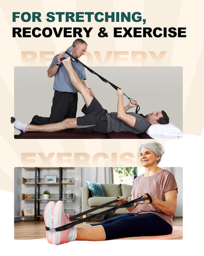 Trideer Stretching Strap Yoga Strap Physical Therapy for Home Workout, Exercise, Pilates and Gymnastics, 10 Loops Non-Elastic Stretch Bands with Aesthetic Packaging for Women & Men