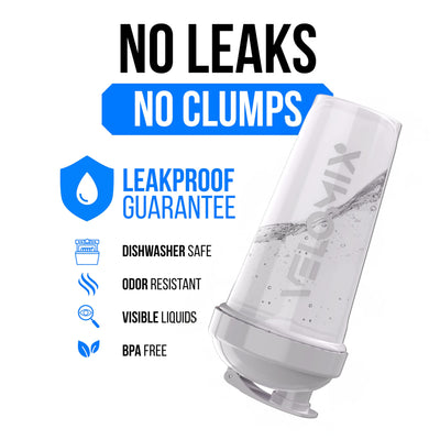 VELOMIX -2 Pack- 28 oz Protein Shaker Bottles for Protein Mixes - 2x Wire Whisk | Leak Proof Shaker Cups for Protein Shakes | Protein Shaker Bottle Pack (Black/Transparent)