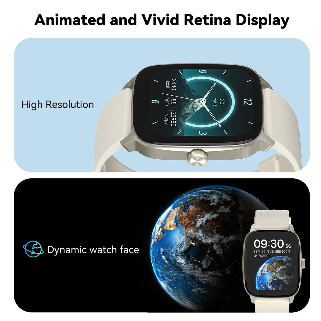 EURANS Smart Watch No App/Phone Required, 1.85" Ultra HD Display | Waterproof Fitness Tracker | 24/7 Heart Rate/Sleep Monitor | Step Counter for Walking, Pedometer & Activity Tracker for Women Men