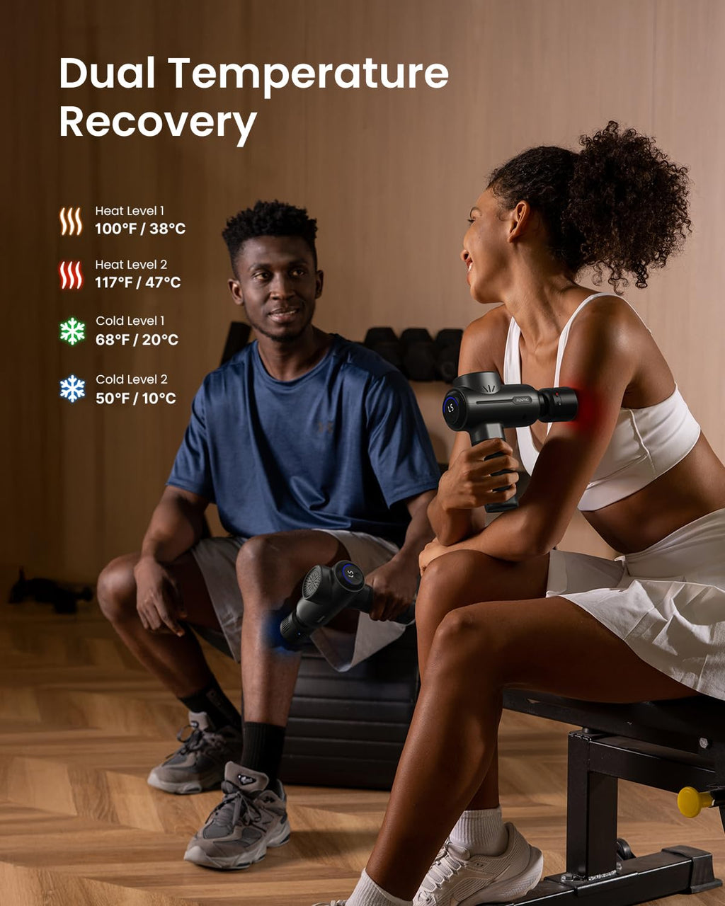 RENPHO Massage Gun Deep Tissue, Christmas Birthday Gifts for Women Men, Portable Percussion Massager for Back and Neck, Handheld Device with Carry Case, Active