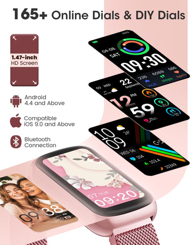 Fitness Watches for Women, Fitness Tracker with Heart Rate/SpO2 Monitor, Smart Watches for Women with Sleep/Step Tracker, 20+ Sport Modes Activity Tracker, Android Smart Watch for Phones