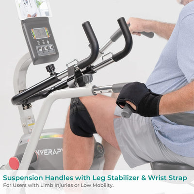 by Innova RCT2025 Recumbent Cross Trainer with Swivel Seat & Leg Harness, White/Gray/Black