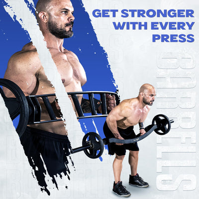 Yes4All Multi Grip Barbell & Cable Attachment - Swiss Bar, American Bar for Greater Range of Motion, with 2 Collars, Fits Olympic Weight Plates - Home Gym & Support Pressing, Lifting & Curls