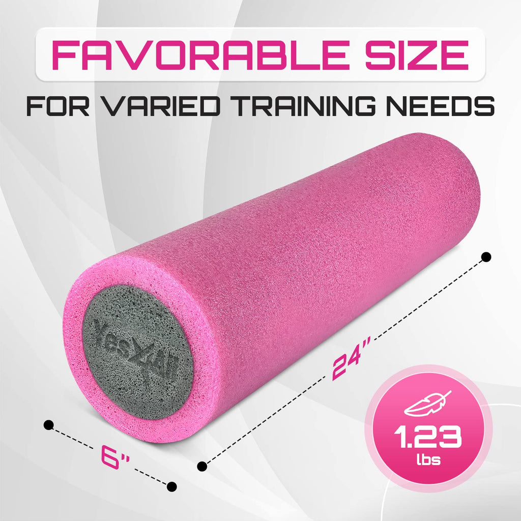 Yes4All High-Density EPP Round Back Roller Foam, Exercise Foam Roller for Yoga, Pilates & Stretching - 12, 18, 24, 36 inch