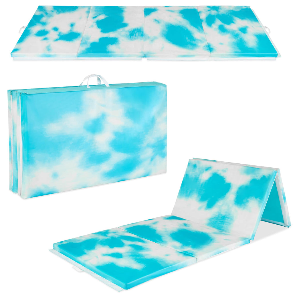 Best Choice Products 10ftx4ftx2in Folding Gym Mat 4-Panel Exercise Gymnastics Aerobics Workout Fitness Floor Mats w/Carrying Handles