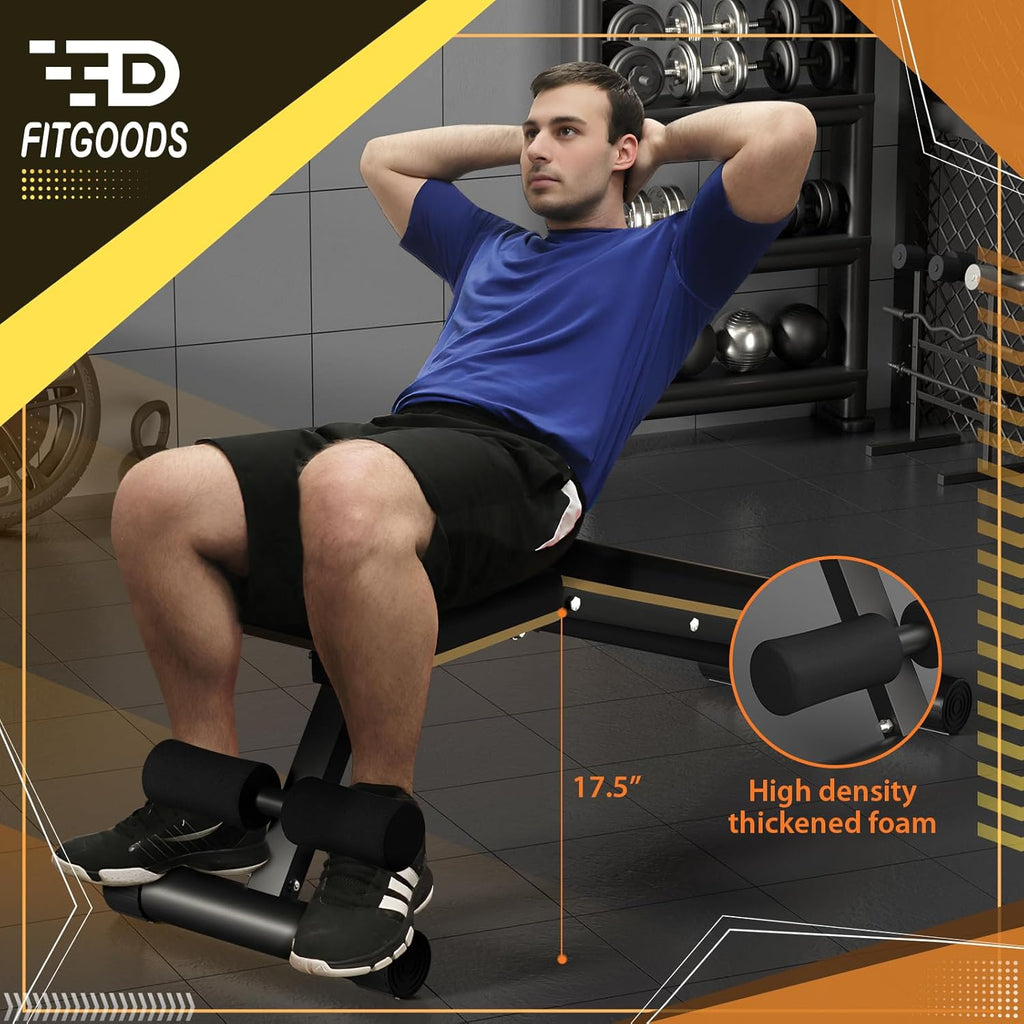 Adjustable Weight Bench - Heavy-Duty Foldable Workout Bench for Home Gym, 660 LBS Capacity, Incline & Decline, Multi-Position Strength Training Bench, Compact Storage