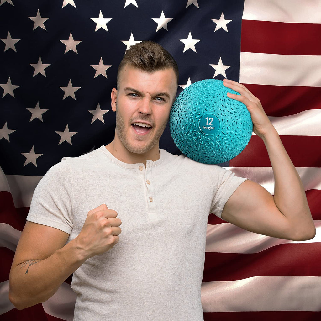 Yes4All Slam Balls, 10-40lb Weighted Ball Weight, Durable PVC Sand Filled Workout Dynamic Slam Ball for Core Strengthen