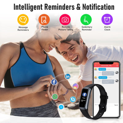 Fitness Tracker with 24/7 Heart Rate, Blood Oxygen Blood Pressure Sleep Monitor, Activity Trackers 5 ATM Waterproof,Step Calorie Counter Pedometer Health Smart Watch for Women Men Bordeaux