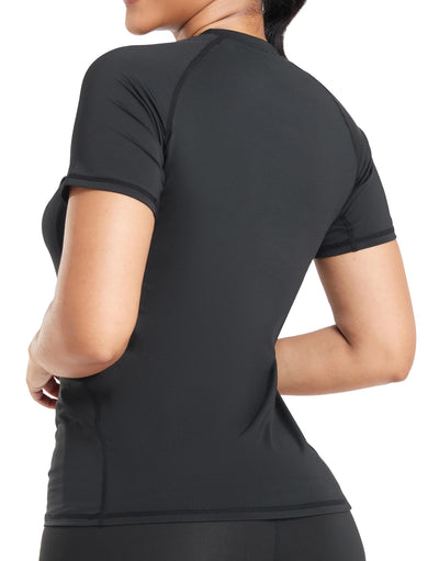 TELALEO 4 Pack Women's Compression Shirt Running Athletic T-Shirts Workout Tops Baselayer Short Sleeve Yoga Gym Sports Gear