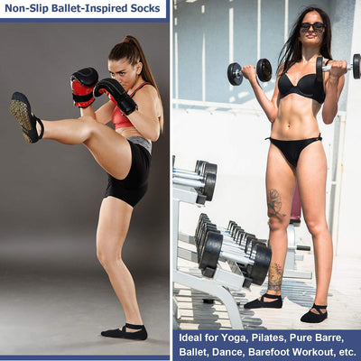 Ozaiic Pilates Socks for Women Non Slip Grip, Yoga Socks with Grippers for Barre, Hospital, Ballet, Dance, Barefoot Workout