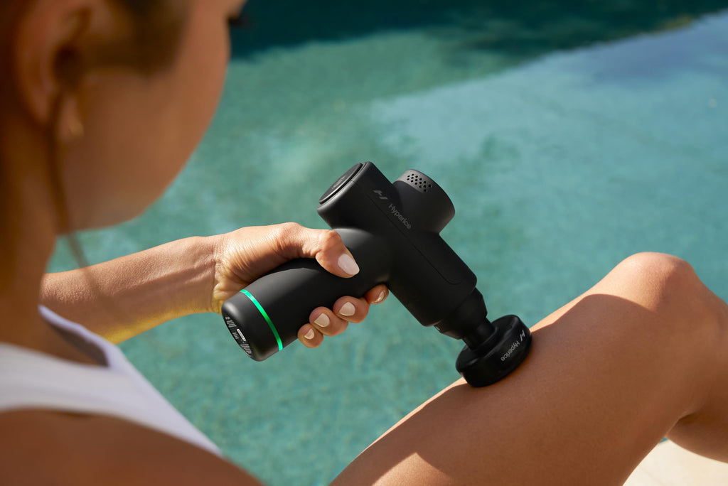 Hyperice Hypervolt Go 2 - Black - Featuring Quiet Glide Technology - Handheld Percussion Massage Gun - 3 Speeds, 2 Interchangeable Heads - Helps Relieve Sore Muscles and Stiffness - FSA-HSA Eligible