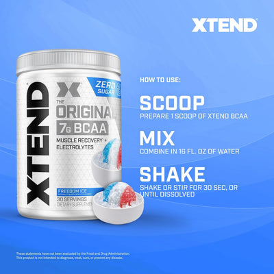Xtend Original BCAA Powder 7g BCAA and 2.5g L-Glutamine, Sugar Free Post Workout Muscle Recovery Drink with Amino Acids for Men & Women, 30 Servings