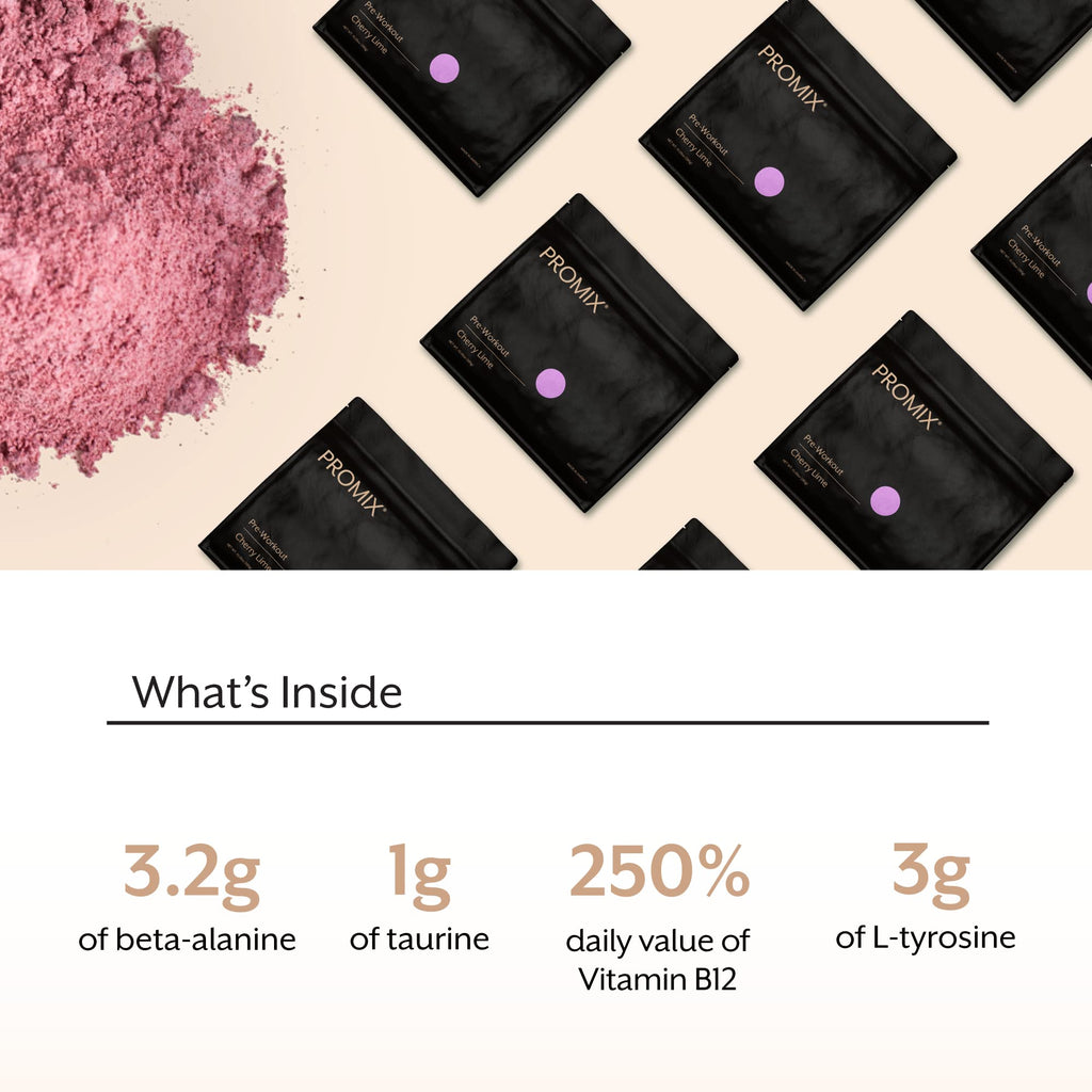 Promix Pre-Workout Powder, Strawberry Lemon – Boosts Focus, Energy & Endurance – With Caffeine, B12, Beta-Alanine & L-Tyrosine – Gluten & Dairy-Free, 10.05 oz