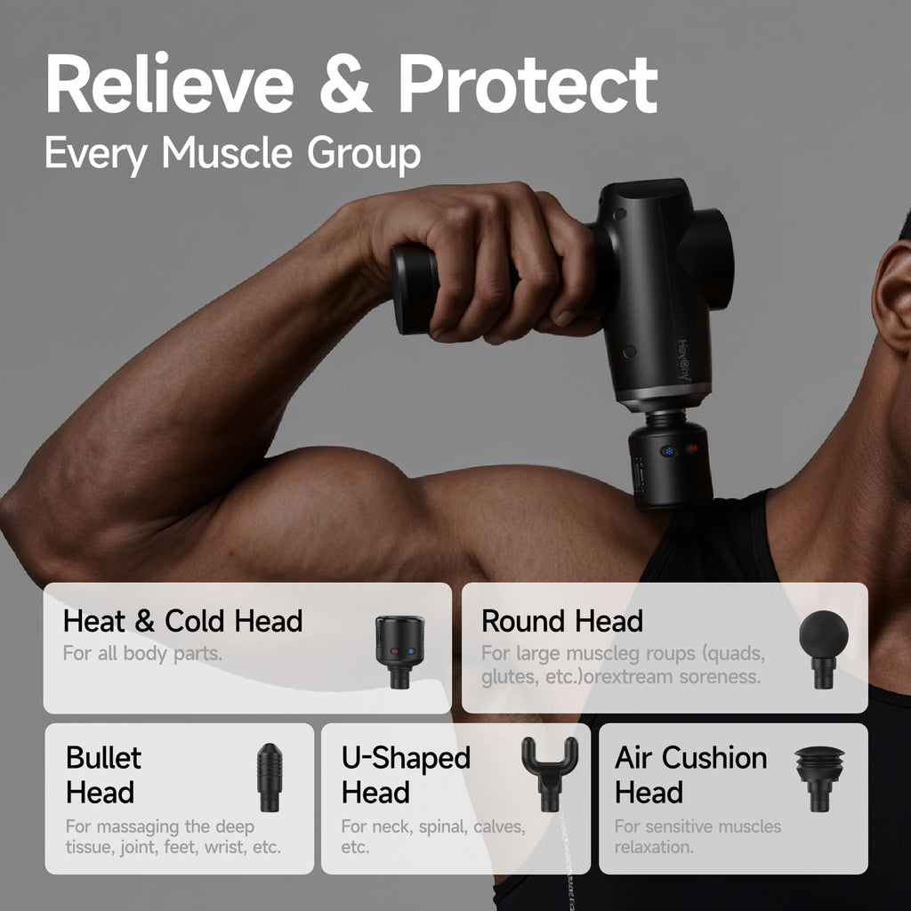 Percussion Massage Gun Deep Tissue with Heat and Cold, Portable Handheld Muscle Massager, Percussion Back Body Masajeador 12mm Amplitude for Athletes, Runner, Gifts for Men Women