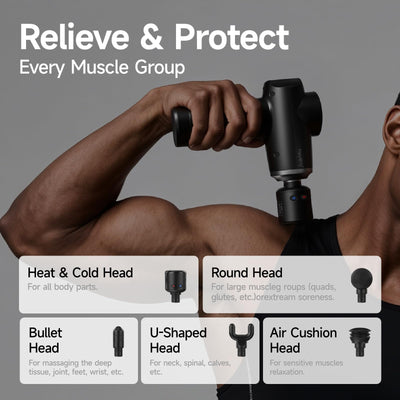 Percussion Massage Gun Deep Tissue with Heat and Cold, Portable Handheld Muscle Massager, Percussion Back Body Masajeador 12mm Amplitude for Athletes, Runner, Gifts for Men Women