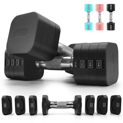 20LBS Adjustable Dumbbell Set, 4 in 1 Free Weights Dumbbells Set for,4lb 6lb 8lb 10lb, with Metal Non Slip Handle，Quick Change，Home Gym Strength Training Equipment for Men and Women