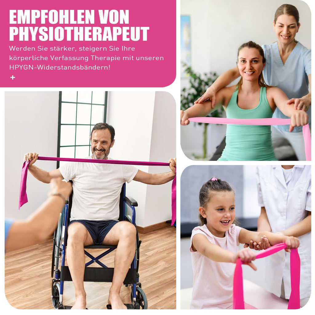 Resistance Bands, Exercise Bands, Physical Therapy Bands for Strength Training, Yoga, Pilates, Stretch Elastic Band with Different Strengths, Workout Bands for Home Gym