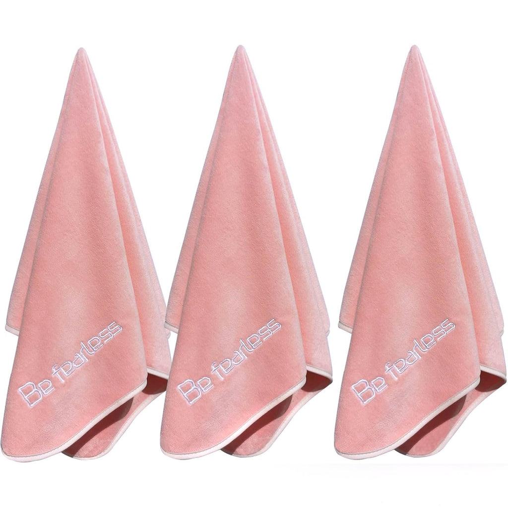 Microfiber Gym Towels Bigger Size Super Soft for Exercise Fitness, Sports, Workout, 380-GSM 15-Inch x 31-Inch Quick-Drying Towels (3 Pack, Grey+Blue+Purple)