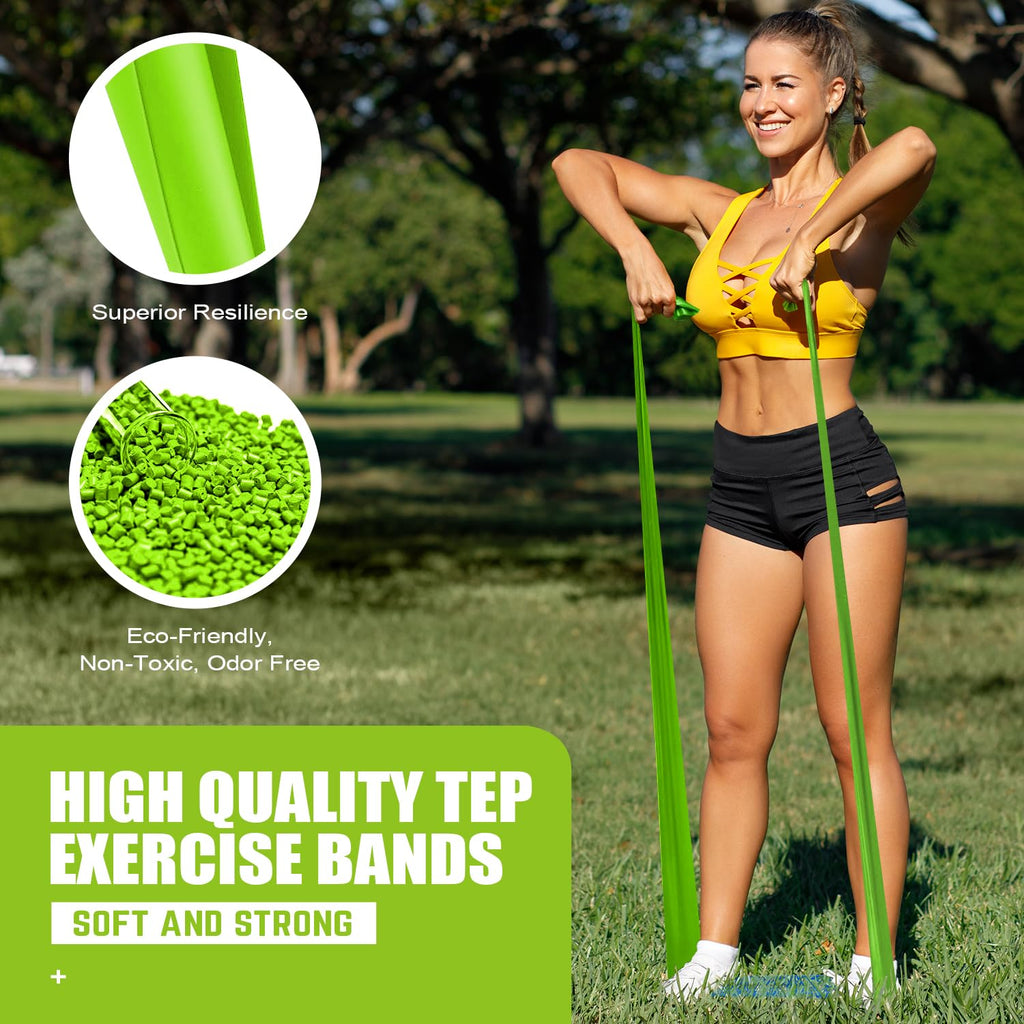 Resistance Bands, Exercise Bands, Physical Therapy Bands for Strength Training, Yoga, Pilates, Stretch Elastic Band with Different Strengths, Workout Bands for Home Gym