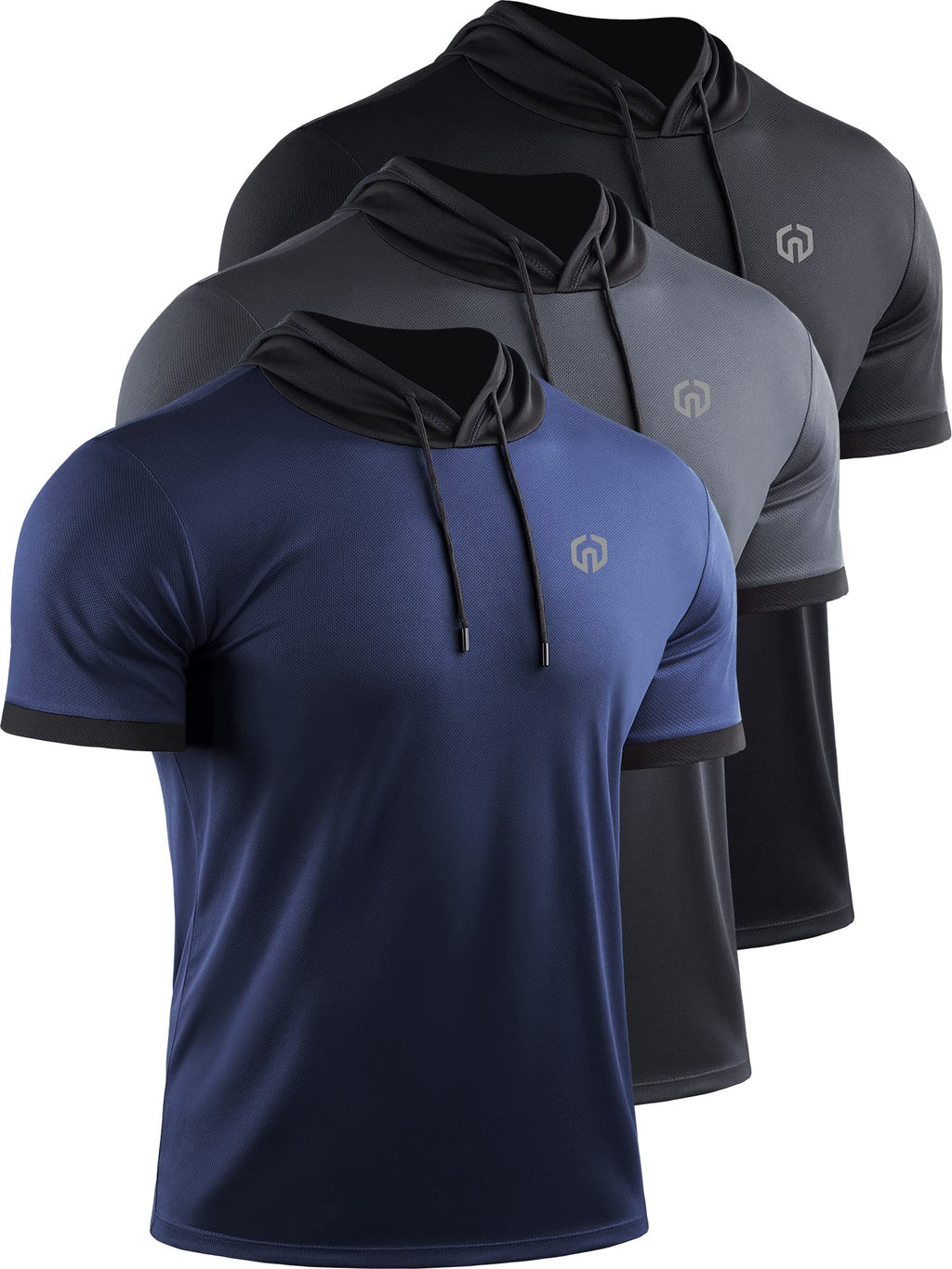 NELEUS Men's Dry Fit Performance Athletic Shirt with Hoods