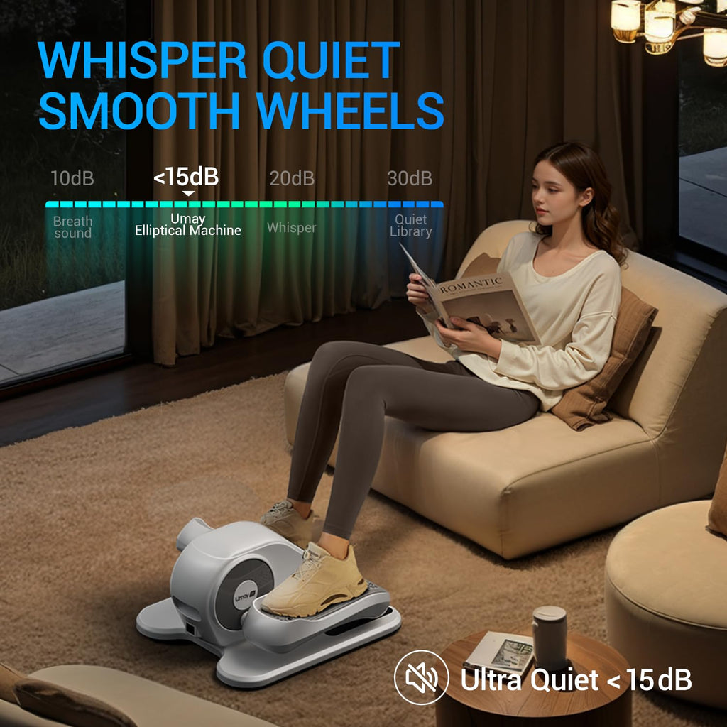 Under Desk Elliptical Machine, Electric Leg Exerciser for Seniors, Quiet & Portable Electric Seated Eclipse Exercise Training Machine with Remote, 12 Speeds & Mute Function, Manual & Auto Mode