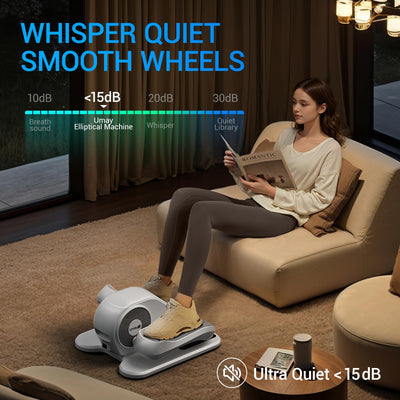 Under Desk Elliptical Machine, Electric Leg Exerciser for Seniors, Quiet & Portable Electric Seated Eclipse Exercise Training Machine with Remote, 12 Speeds & Mute Function, Manual & Auto Mode