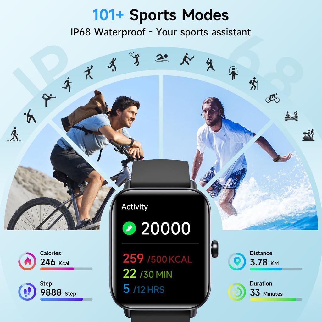 Smart Watch for Women Android & iPhone, Alexa Built-in, IP68 Waterproof Activity Fitness Tracker with Bluetooth Call (Answer/Make), 1.8" Smartwatch with Heart Rate/SpO2/Sleep Monitor, 100+ Sports Mode