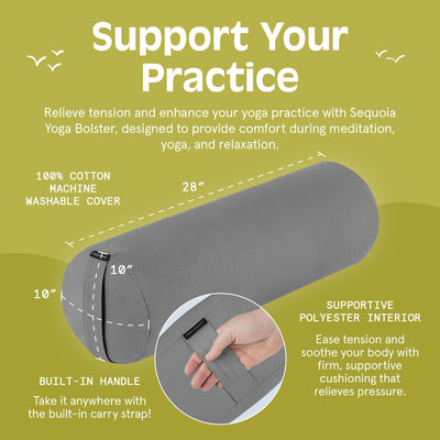 Retrospec Retrospec Sequoia Yoga Bolster Pillow - Meditation Cushion for Yoga Practices - Includes Machine Washable 100% Cotton Cover & Durable Carry Handle