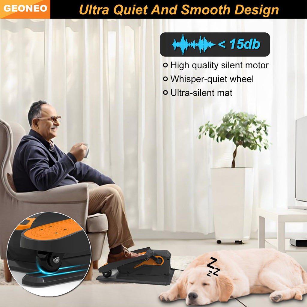 Under Desk Elliptical Machine, Electric Elliptical Exerciser for Senior, Quiet & Small Electric Seated Pedal Exerciser for Home with Display Monitor, Remote Control & 12 Adjustable Speeds