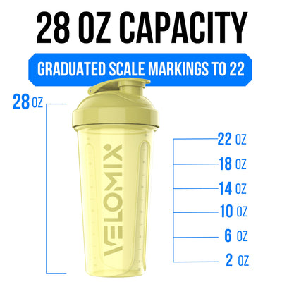 VELOMIX -6 PACK- 28 oz Protein Shaker Bottle for Protein Mixes - 6x Wire Whisk | Leak Proof Shaker Cups for Protein Shakes | Protein Shaker Bottle Pack | Protein Shake Cup (Earth Tones Collection)