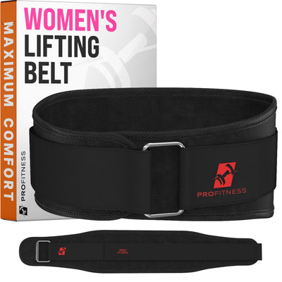 ProFitness Weight Lifting Belt for Women - 4'' Wide Comfortable Workout Belt for Women - Weight Belt for Women Squats & Deadlifts - Back Support Weight Lifting Belt Women & Men