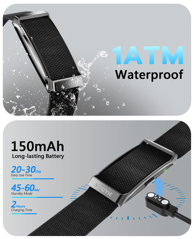 Smart Bracelet for Men Women, Health Activity Fitness Trackers, 24/7 Continuous Heart Rate/Blood Pressure/HRV/Stress Monitor, 24H Sleep Tracker, 170+ Sports Modes Smart Wristband with Free APP 2 Bands