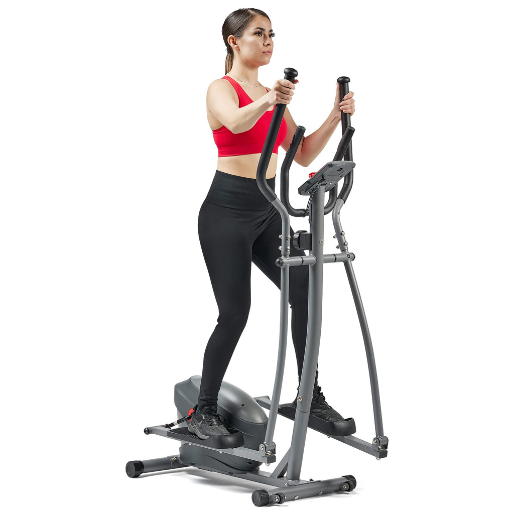 Sunny Health & Fitness Smart 2-in-1 Upright Elliptical Full-Body Exerciser, Home Cross-Training Arm/Leg Cardio Workout Machine, Optional Free SunnyFit App Bluetooth Link or Electro-Magnetic Resistance