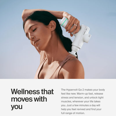 Hyperice Hypervolt Go 2 - Black - Featuring Quiet Glide Technology - Handheld Percussion Massage Gun - 3 Speeds, 2 Interchangeable Heads - Helps Relieve Sore Muscles and Stiffness - FSA-HSA Eligible