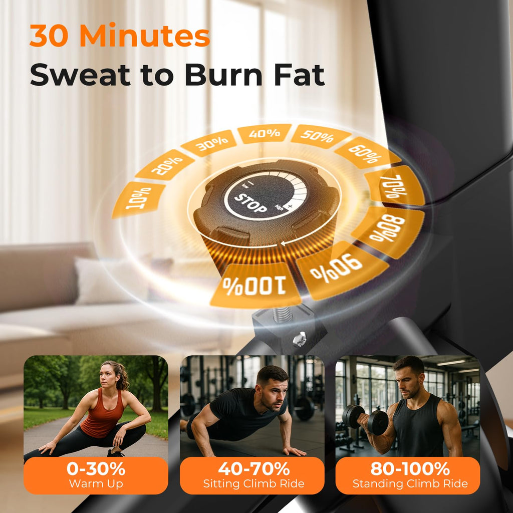 OWLSKY Exercise Bike with APP, Magnetic Resistance Indoor Cycling Bike, 300 lbs Capacity Quiet Stationary Bike for Home Gym Cardio Workout, Adjustable Seat & Tablet Holder