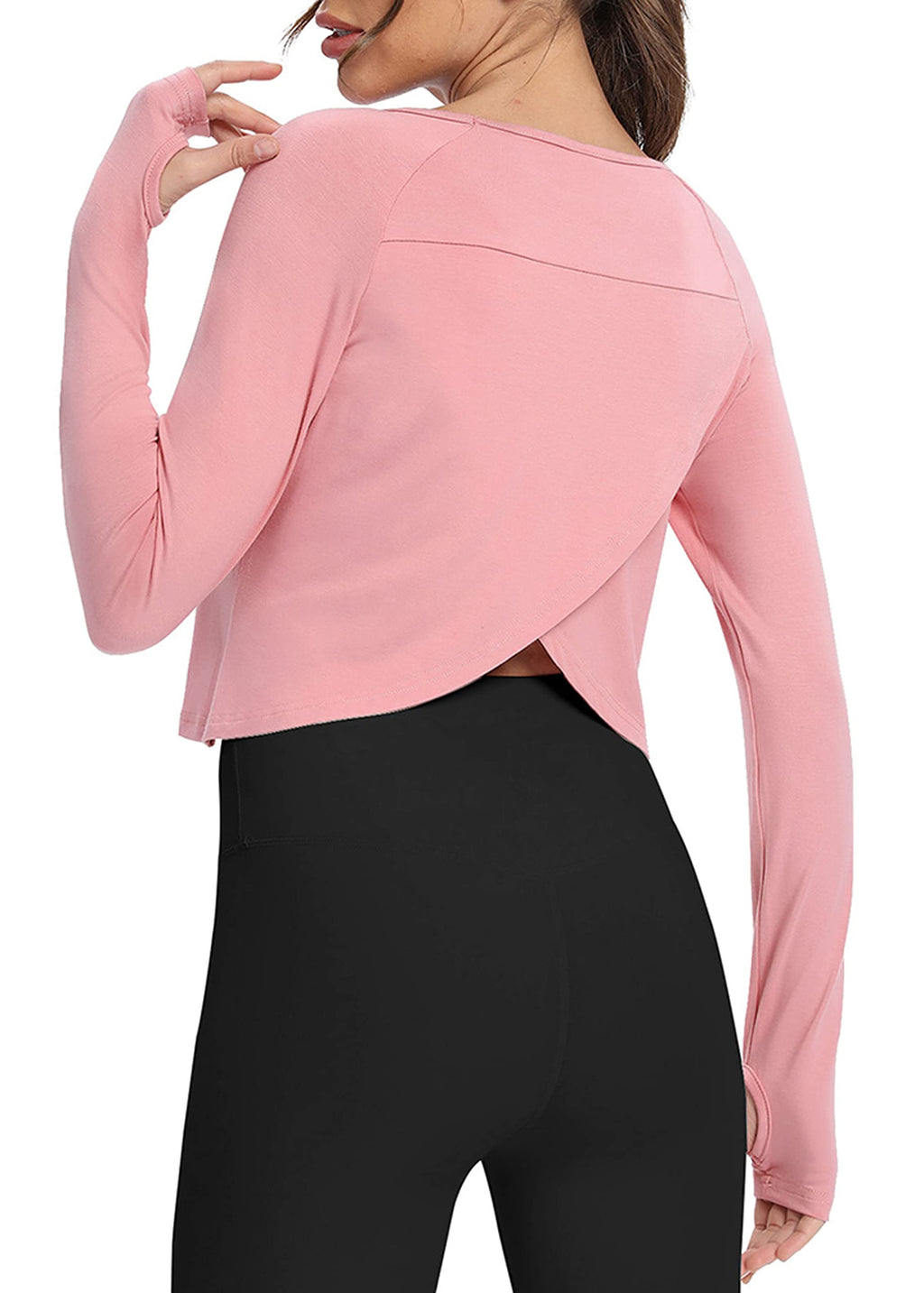 Bestisun Long Sleeve Athletic Workout Shirts Sports Yoga Gym Crop Tops for Women