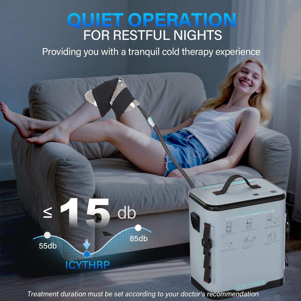 Cold Therapy Machine with Programmable Timer, Portable Ice Machine for Knee After Surgery, Knee Replacement Recovery System for Pain Relief with Compression Pad