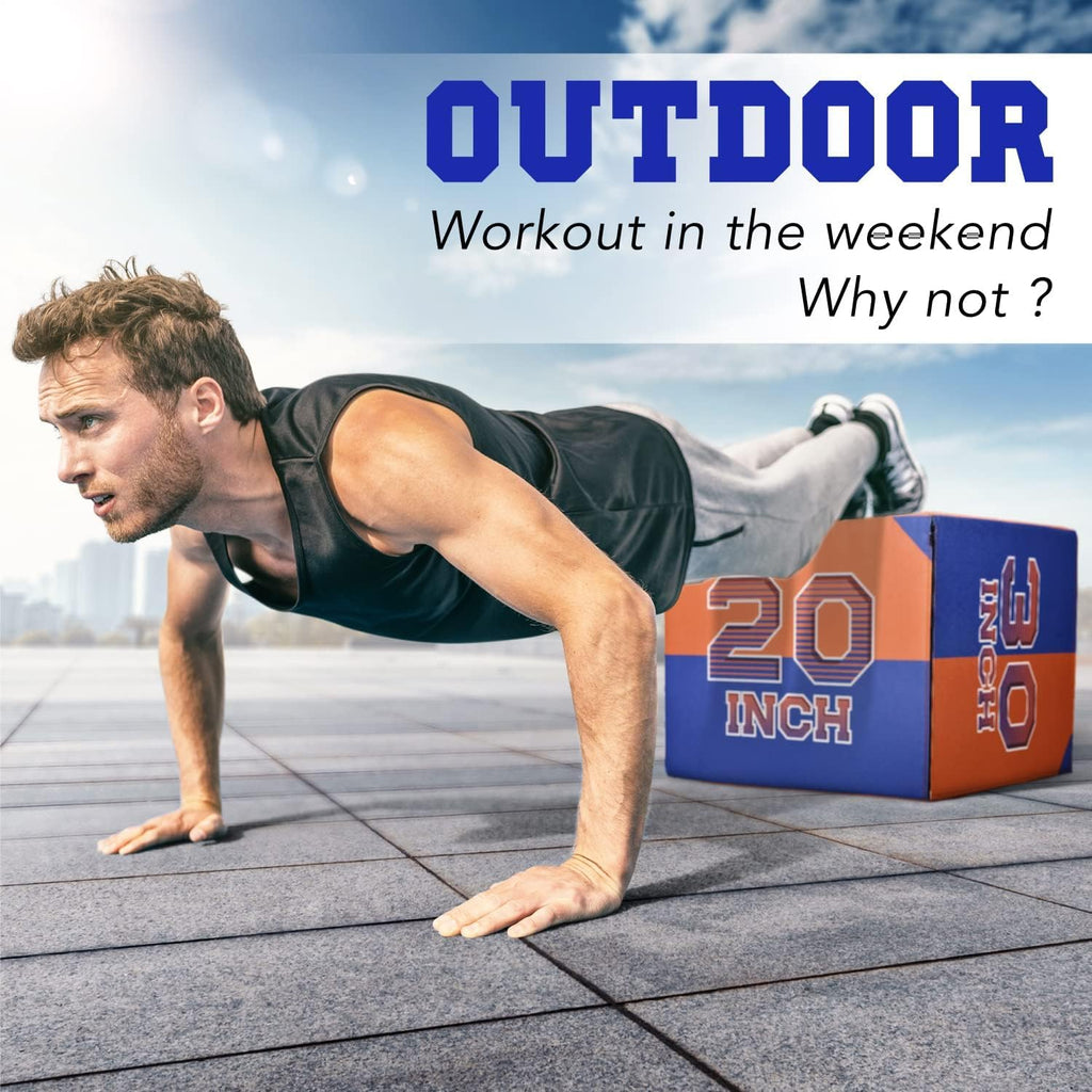 Yes4All 3-in-1 Soft-Padded Plyo Box With Wooden Core, Non-Slip Multi-Use Cushioned Plyometric Jump Box with Vinyl Cover for Jumping, Conditioning, Strength Training