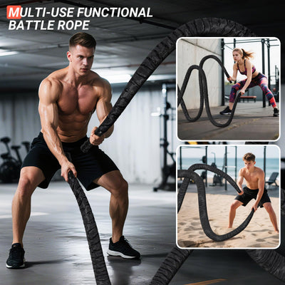 Battle Rope 1/1.26/1.5/2 Inch Diameter,Pink 30FT/40FT/50FT Exercise Workout Ropes for Home Gym Heavy Weighted Training Rope for Working Out