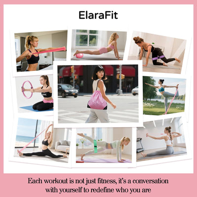 Home Pilates Kit for Women Pilates Equipment Ring and Ball Set Magic Circle Hoop with 5 Resistance Bands Compact Toning Fitness Essentials Starter Set Accessories