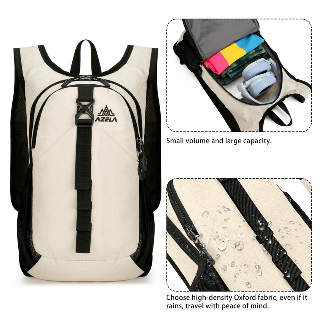 15L Small Hiking Backpack Foldable Ultralight Trekking Camping Outdoors Backpack for Women Men (black)