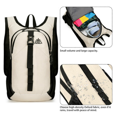 15L Small Hiking Backpack Foldable Ultralight Trekking Camping Outdoors Backpack for Women Men (black)