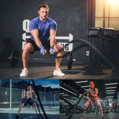 Battle Ropes Black Workout Rope 1 inch Battle Ropes for Home Gym 30ft Exercise Ropes for Working Out Heavy Ropes for Exercise Training Weighted Rope Weighted Workout Rope Battle Rope