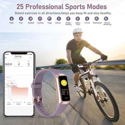 Fitness Tracker with 24/7 Heart Rate, Blood Oxygen Blood Pressure Sleep Monitor, Activity Trackers 5 ATM Waterproof,Step Calorie Counter Pedometer Health Smart Watch for Women Men Bordeaux