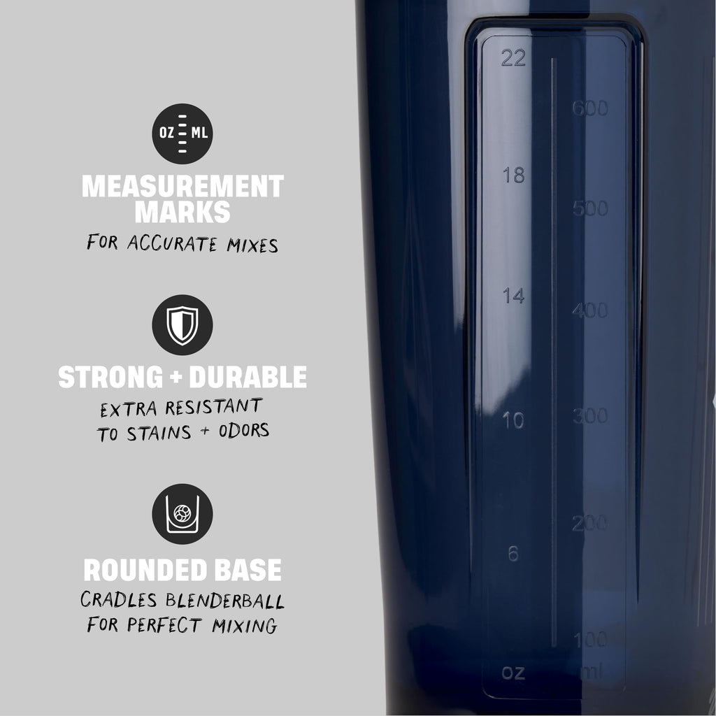 BlenderBottle Shaker Bottle Pro Series Perfect for Protein Shakes and Pre Workout, 28-Ounce, Black