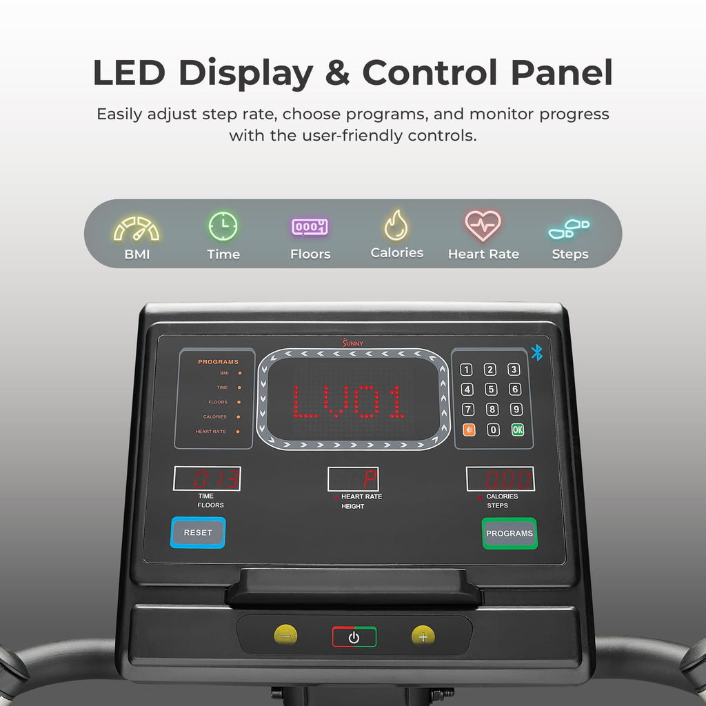 Sunny Health & Fitness Premium High-Intensity Smart Stepper Stair Climber, Commercial Grade, Cardio Workout Programs, Free SunnyFit App Bluetooth Connection, 350-400 LB Weight Capacity