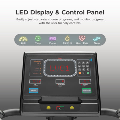 Sunny Health & Fitness Premium High-Intensity Smart Stepper Stair Climber, Commercial Grade, Cardio Workout Programs, Free SunnyFit App Bluetooth Connection, 350-400 LB Weight Capacity