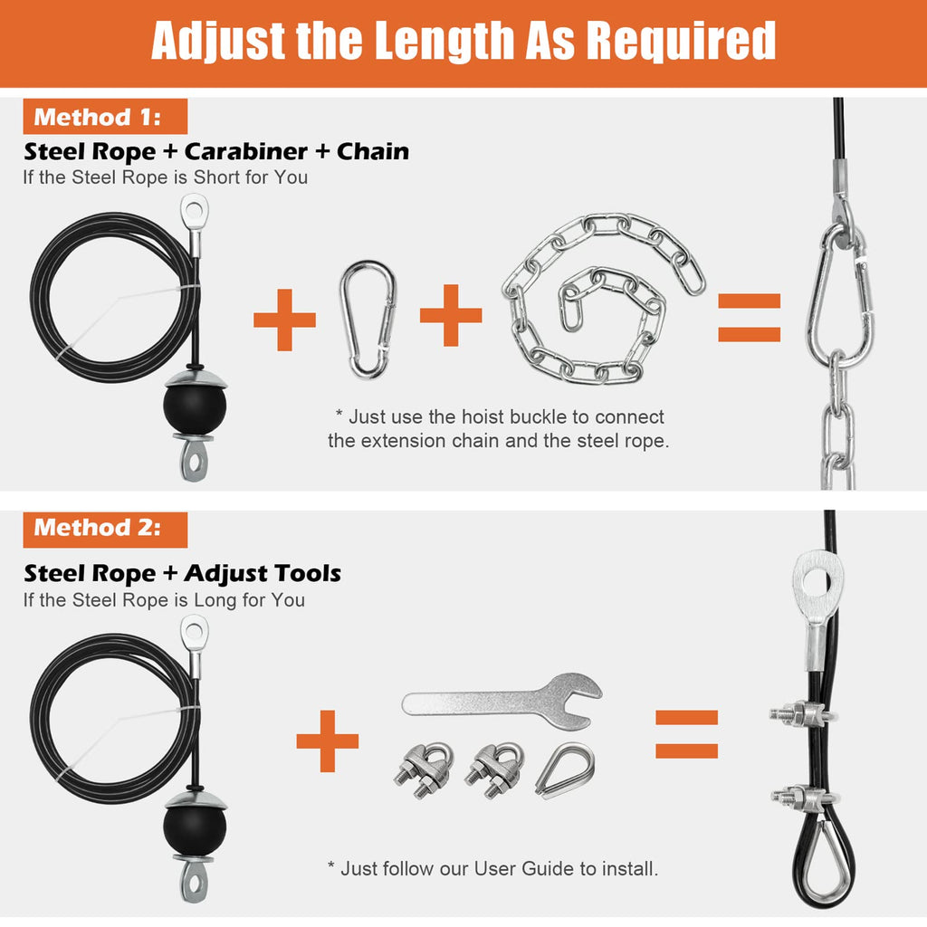 SERTT Home Gym Pulley System - Tricep Workout, Lat Pulldown, Biceps Curl, Triceps, Shoulders, Back, Forearm, Weight Cable for Squat Rack, Garage