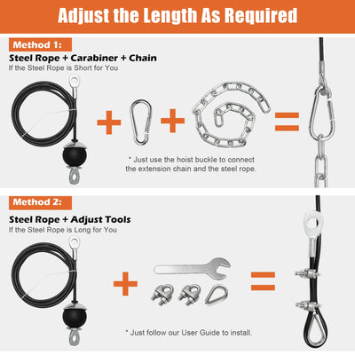 SERTT Home Gym Pulley System - Tricep Workout, Lat Pulldown, Biceps Curl, Triceps, Shoulders, Back, Forearm, Weight Cable for Squat Rack, Garage